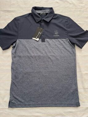 Travis Mathew Two-Tone Dark Navy & Heather Gray Polo